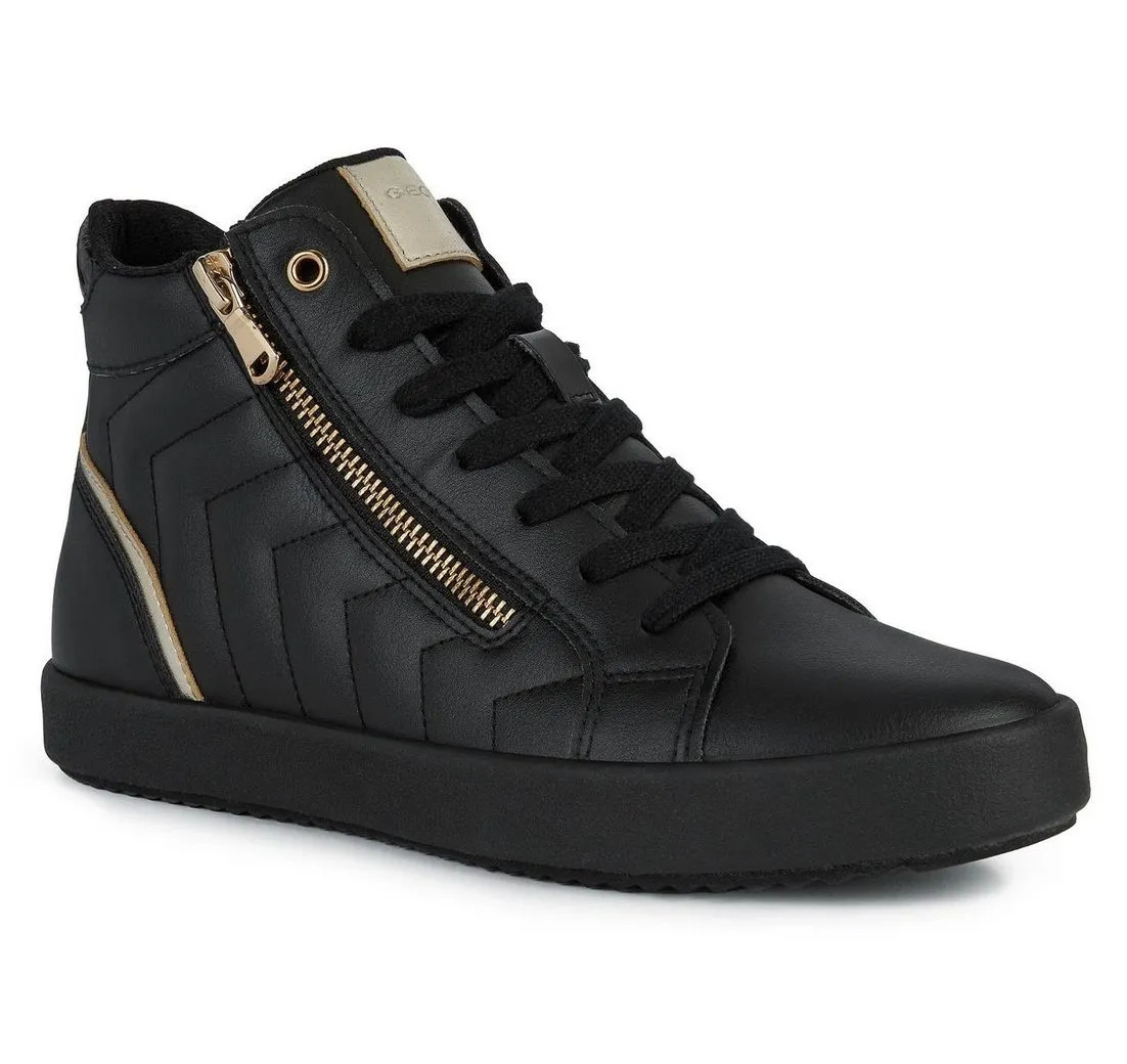 GEOX D BLOMIEE Sneaker mit modischer Steppung, Freizeitschuh, Halbschuh, Schnürschuh