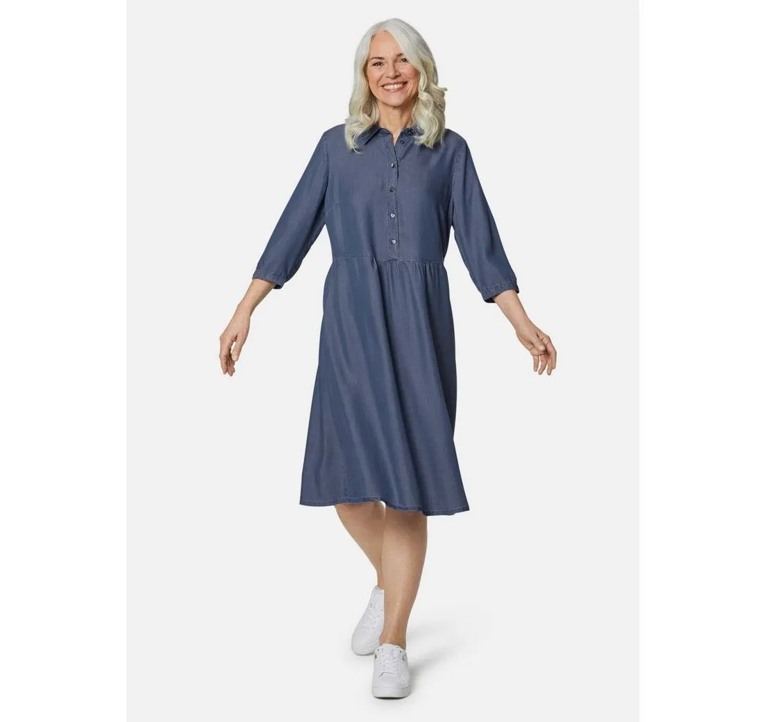 GOLDNER Blusenkleid Kurzgröße: Kleid mit Hemdblusenkragen