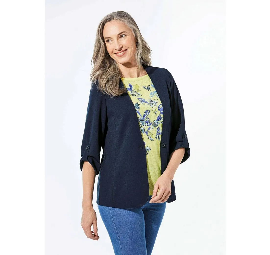 GOLDNER Jerseyblazer Blazer mit Cardiganausschnitt