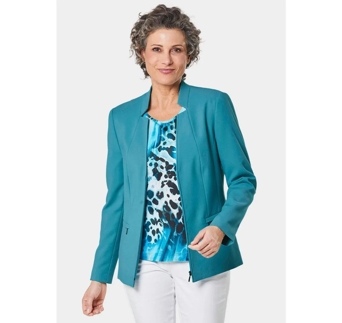 GOLDNER Jerseyblazer Blazer mit raffinierter Kragenlösung