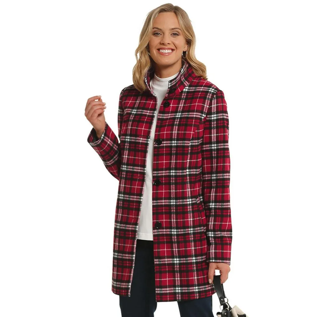 GOLDNER Jerseyblazer Hochwertiger Mantel in moderner Karo-Optik