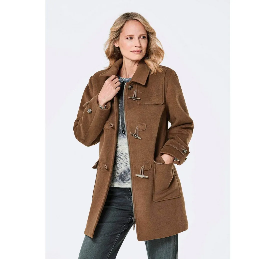 GOLDNER Jerseyblazer Kurzgröße: Dufflecoat