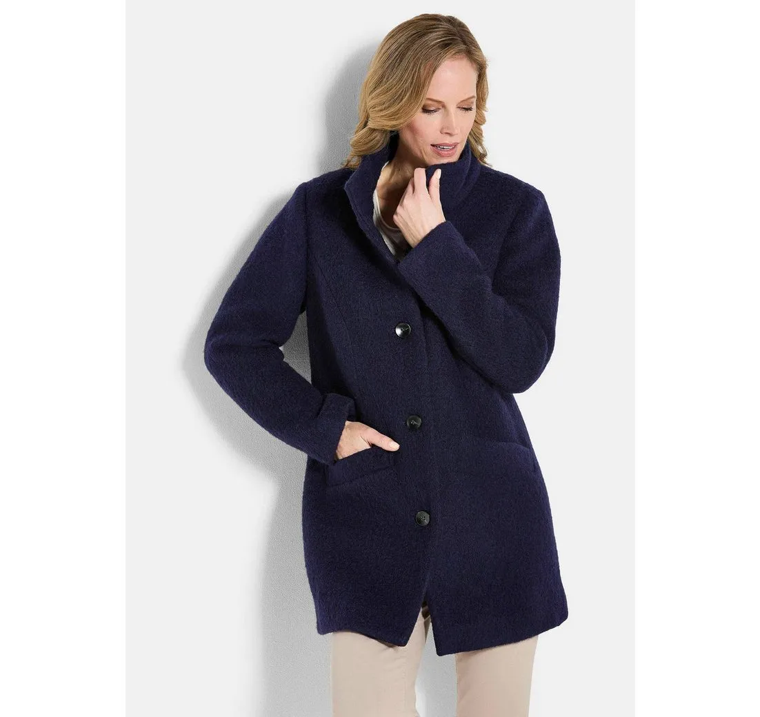 GOLDNER Jerseyblazer Stepp-Winterjacke mit Kapuze Langarm Übergangsjacke mit zweiter Jacke, Taschen