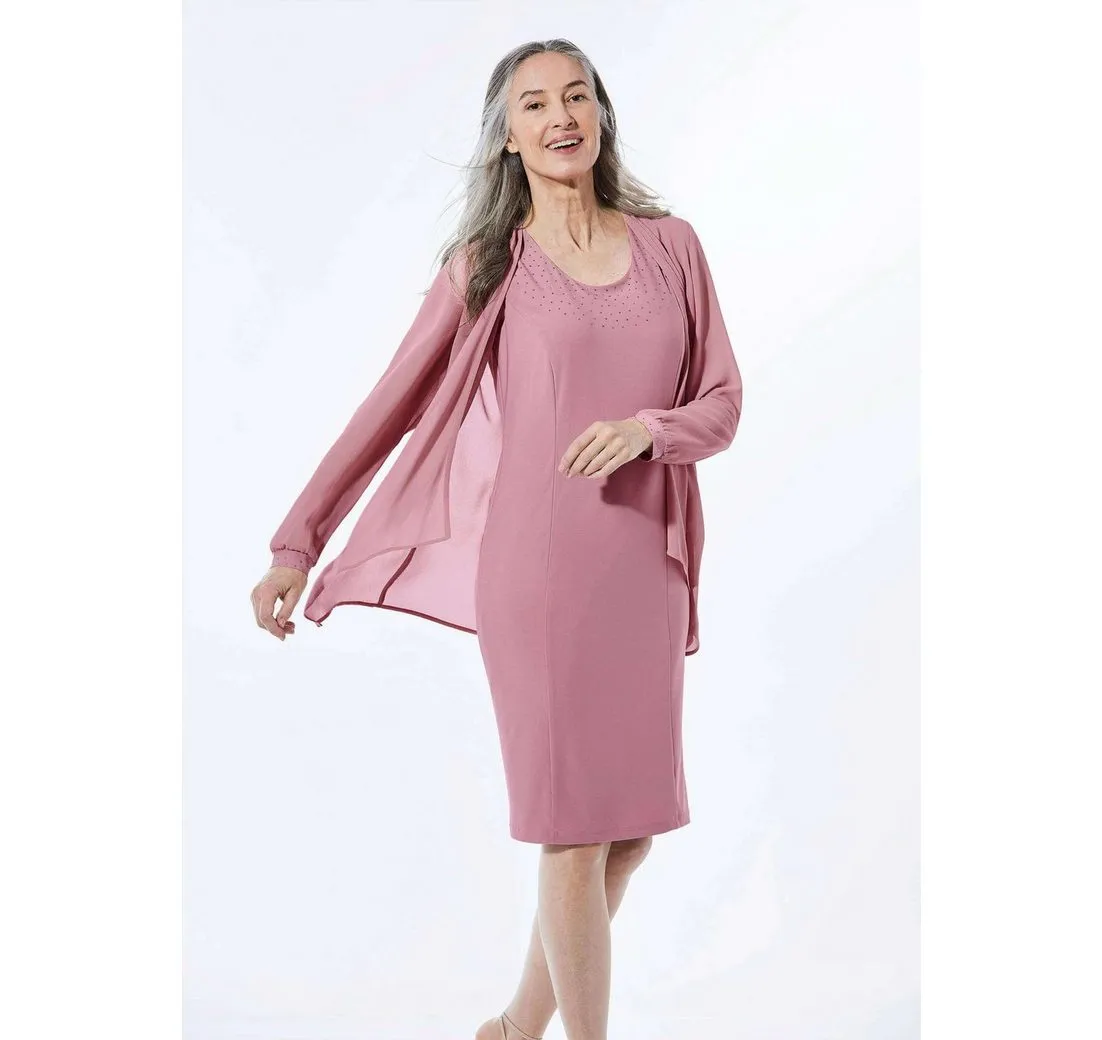 GOLDNER Jerseykleid Kleid mit feinem Chiffonjäckchen