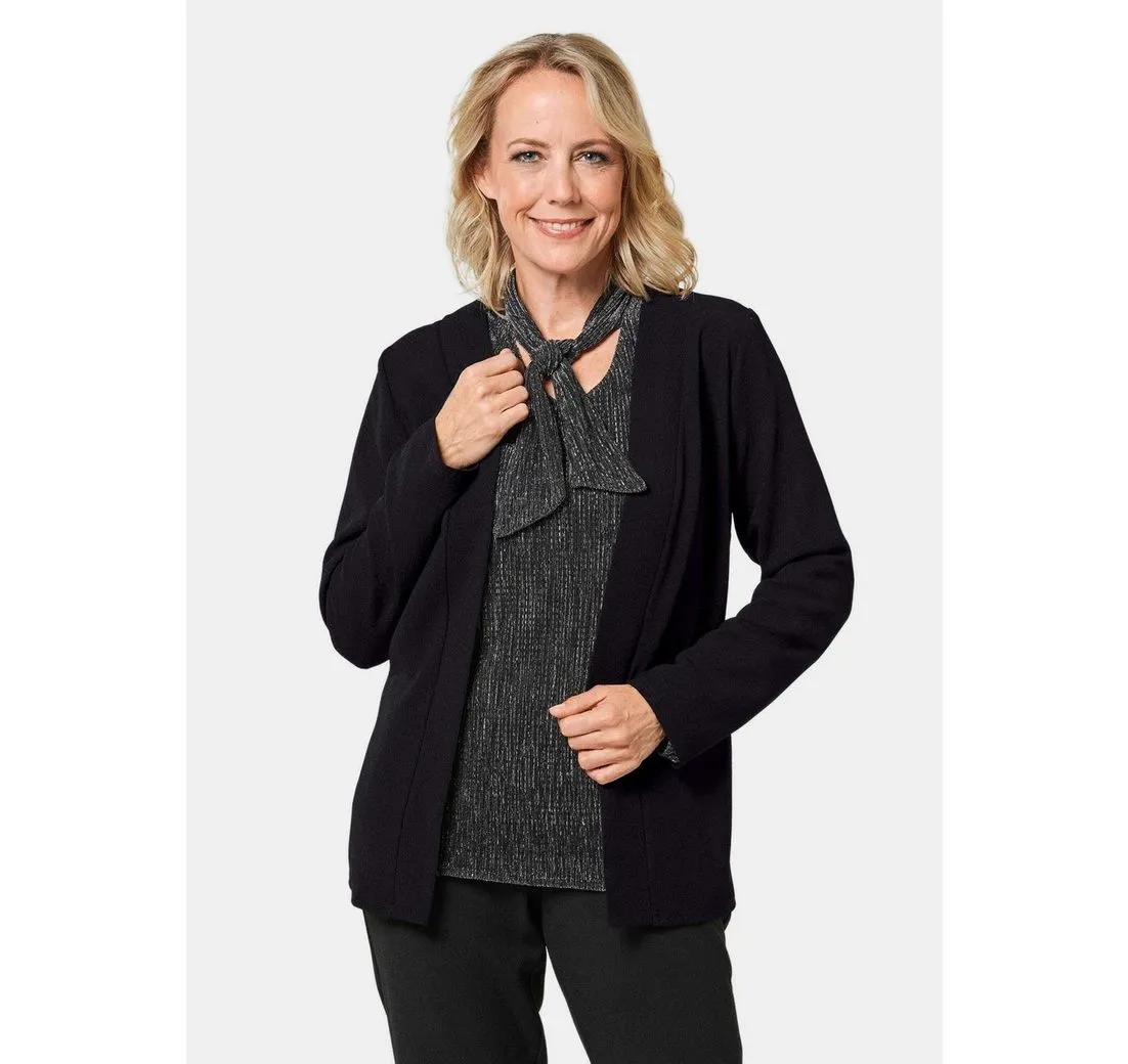 GOLDNER Longblazer Schicke Crêpe-Longjacke