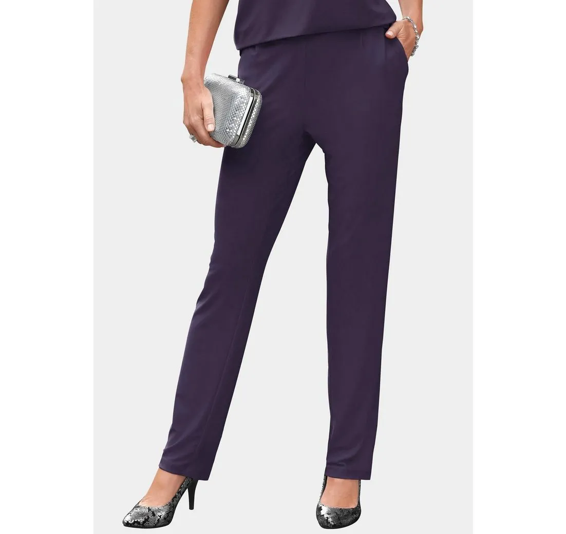 GOLDNER Schlupfhose Trageangenehme Jerseyhose Martha mit Bundfalten