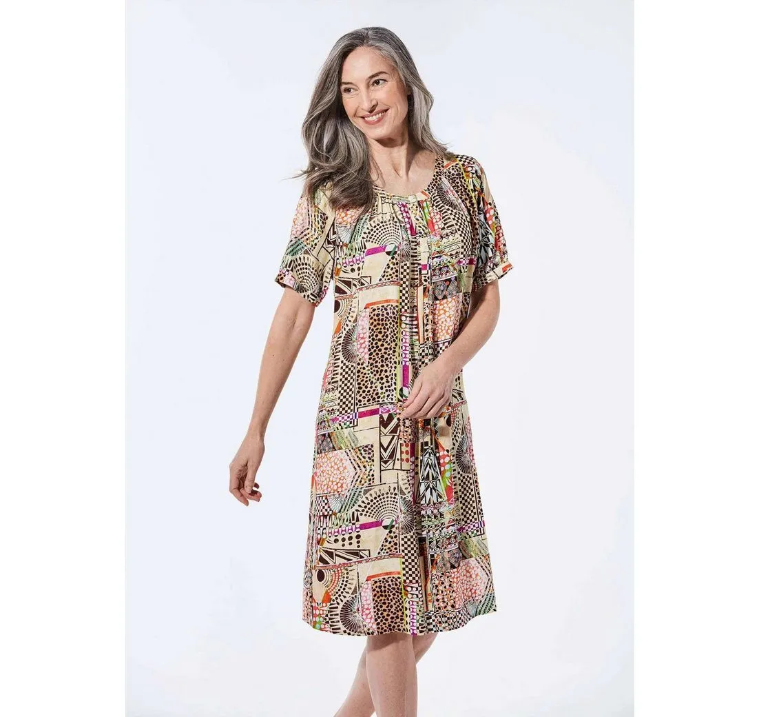 GOLDNER Sommerkleid Hängerchen Kleid im Mustermix