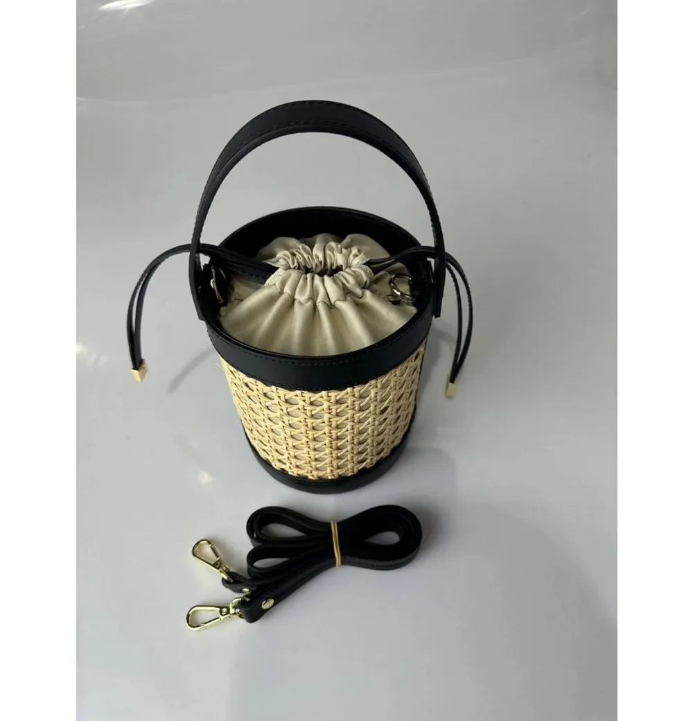 Goodman Design Handtasche Exklusive Eimer-Tasche aus Wiener Geflecht und Echtleder, Handgefertigt in Italien – echte italienische Handwerkskunst