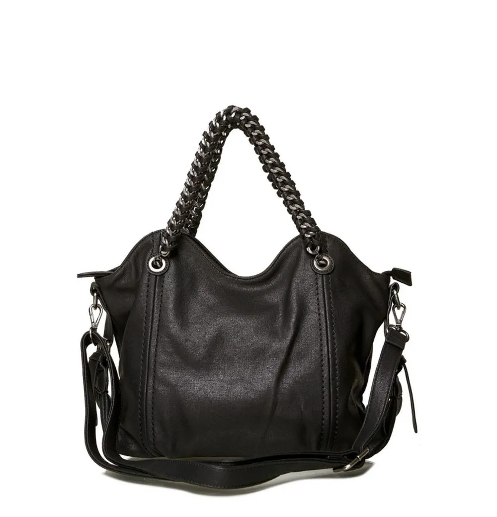 Goodman Design Handtasche Rockig-lässige Schultertasche mit Kettenhenkel Umhängetasche, Stil trifft Funktionalität