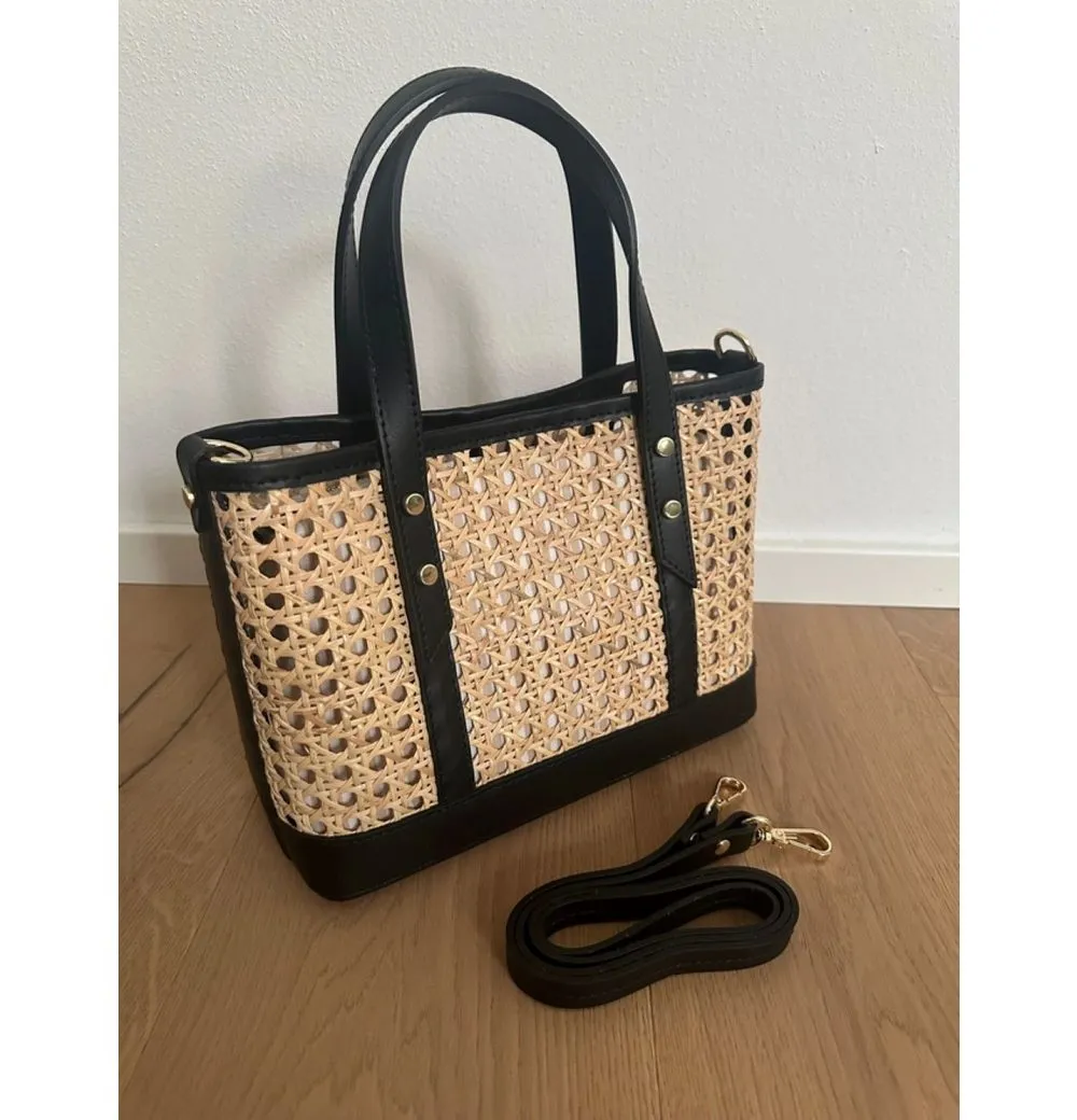 Goodman Design Handtasche Shopper-Tasche aus Wiener Geflecht und Echtleder, Handgefertigte Eleganz aus Italien