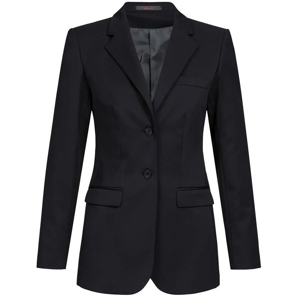 GREIFF Longblazer Greiff Corporate BASIC Damen Langblazer Regular-Fit Schwarz 38