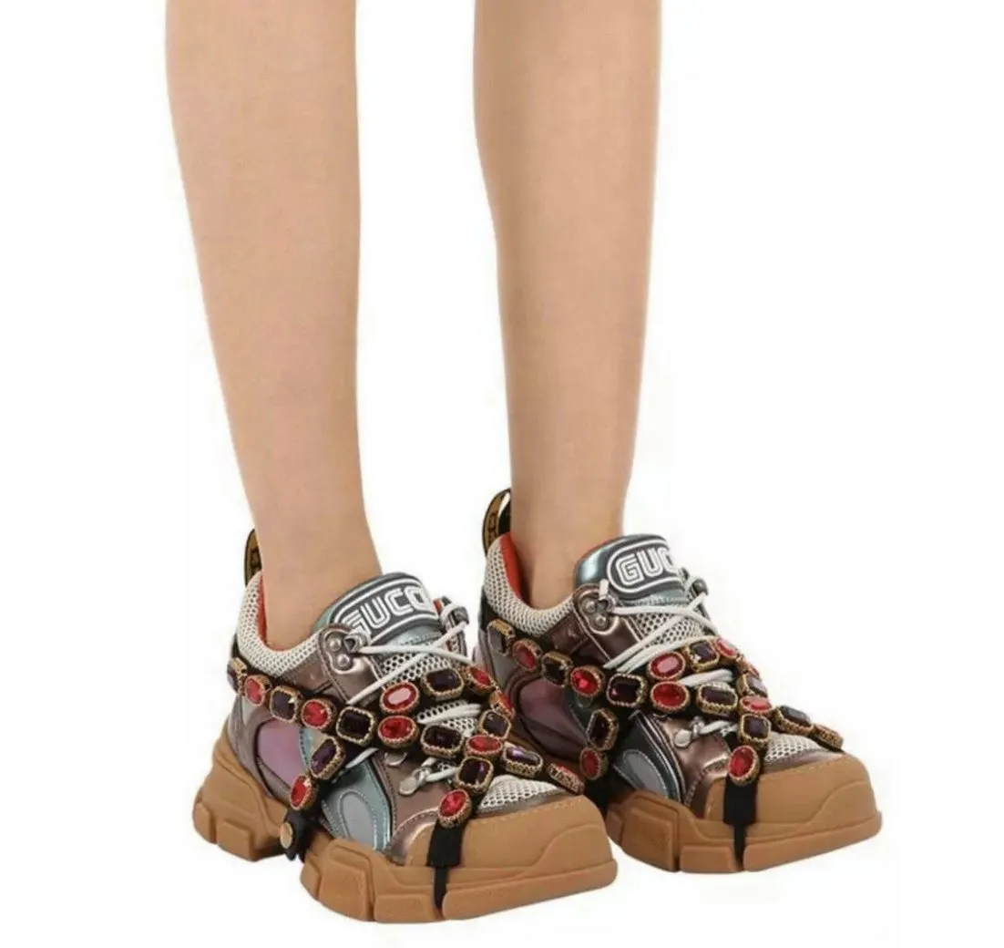 GUCCI Flashtrek Removable Crystal Trainers 36,5 Sneaker