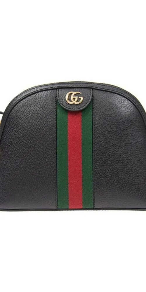 GUCCI Handtasche Gucci Black Ophidia Leder Handtasche