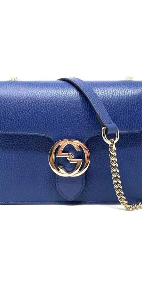 GUCCI Handtasche Gucci Handtasche mit Metallriemen blau