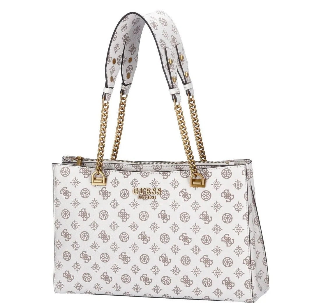 Guess Umhängetasche GUESS Damen Handtasche Fynna Cream Logo (1-tlg)