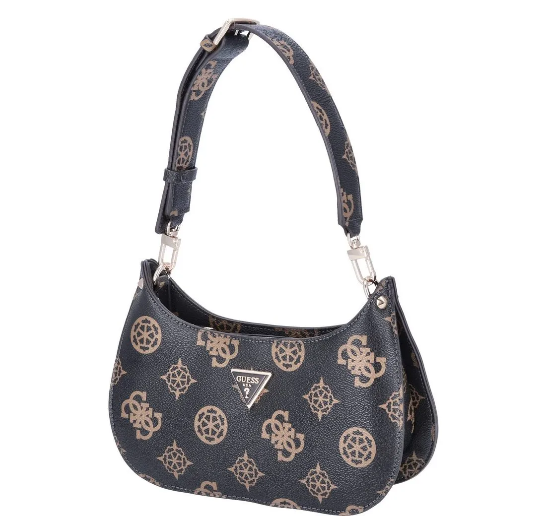 Guess Umhängetasche GUESS Damen Schultertasche Meridian Mocha Logo (1-tlg)