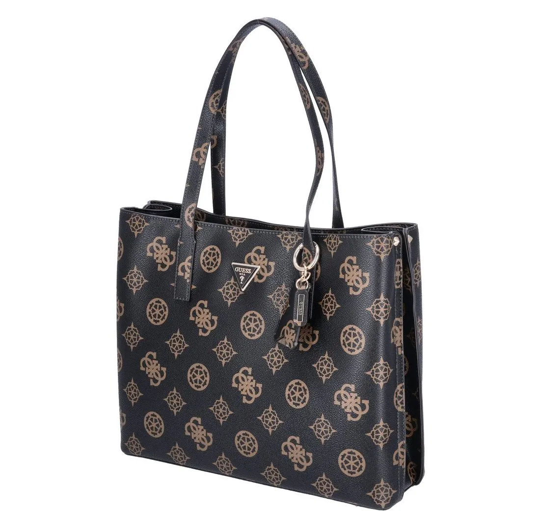 Guess Umhängetasche GUESS Damen Shopper Meridian Mocha Logo (1-tlg)
