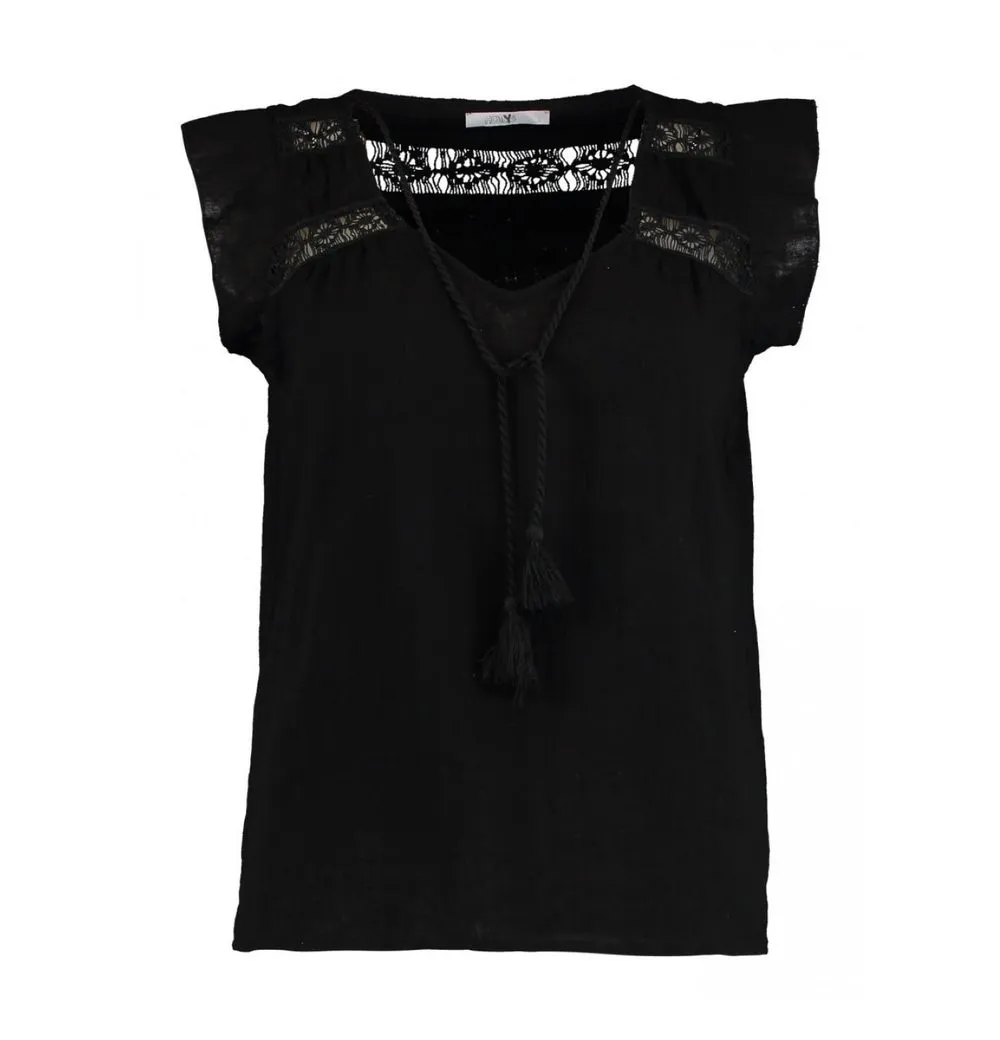 HAILY’S Schlupfbluse SL C TP La44na Spitzeneinsatz