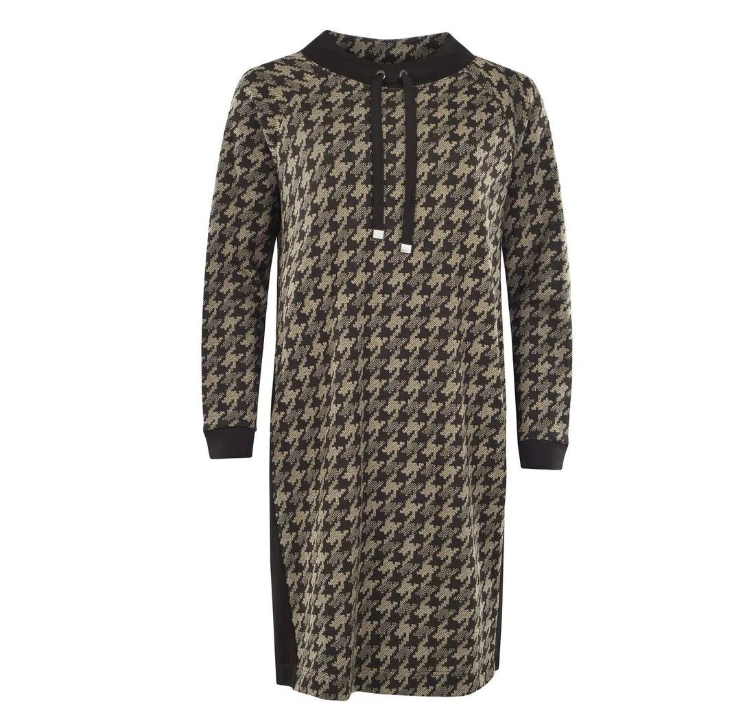 HAJO Sommerkleid Damen Kleid mit Hahnentritt-Jacquard