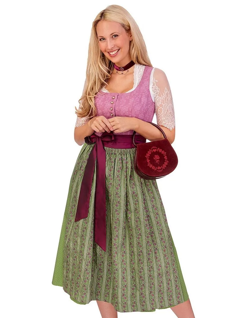 HAMMERSCHMID Dirndl Dirndl lang 2tlg. - KOFLERSEE - himbeer/grün