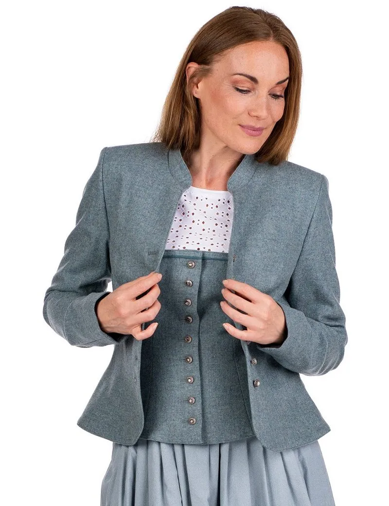 HAMMERSCHMID Trachtenjanker Lodenjacke Damen - MALLNITZ - retro sky blue