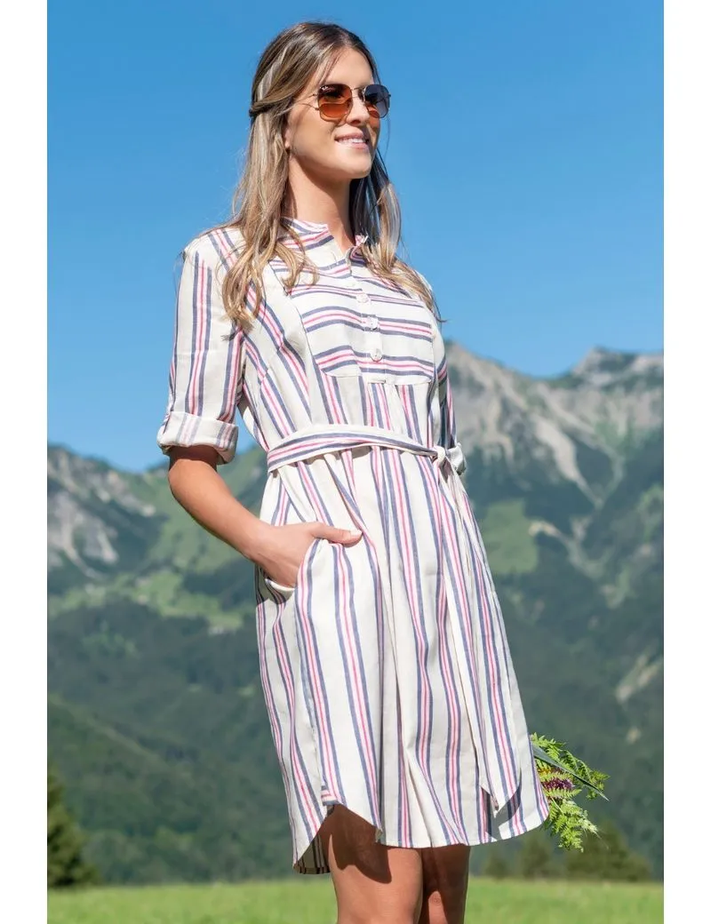 HAMMERSCHMID Trachtenkleid Pfoadkleid - SIMSSEE - creme/blau/beere