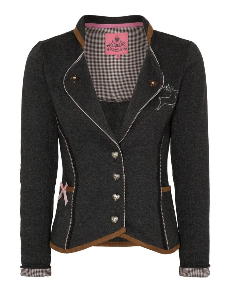 HANGOWEAR Trachtenjanker Trachtenblazer Damen - LARA - anthrazit
