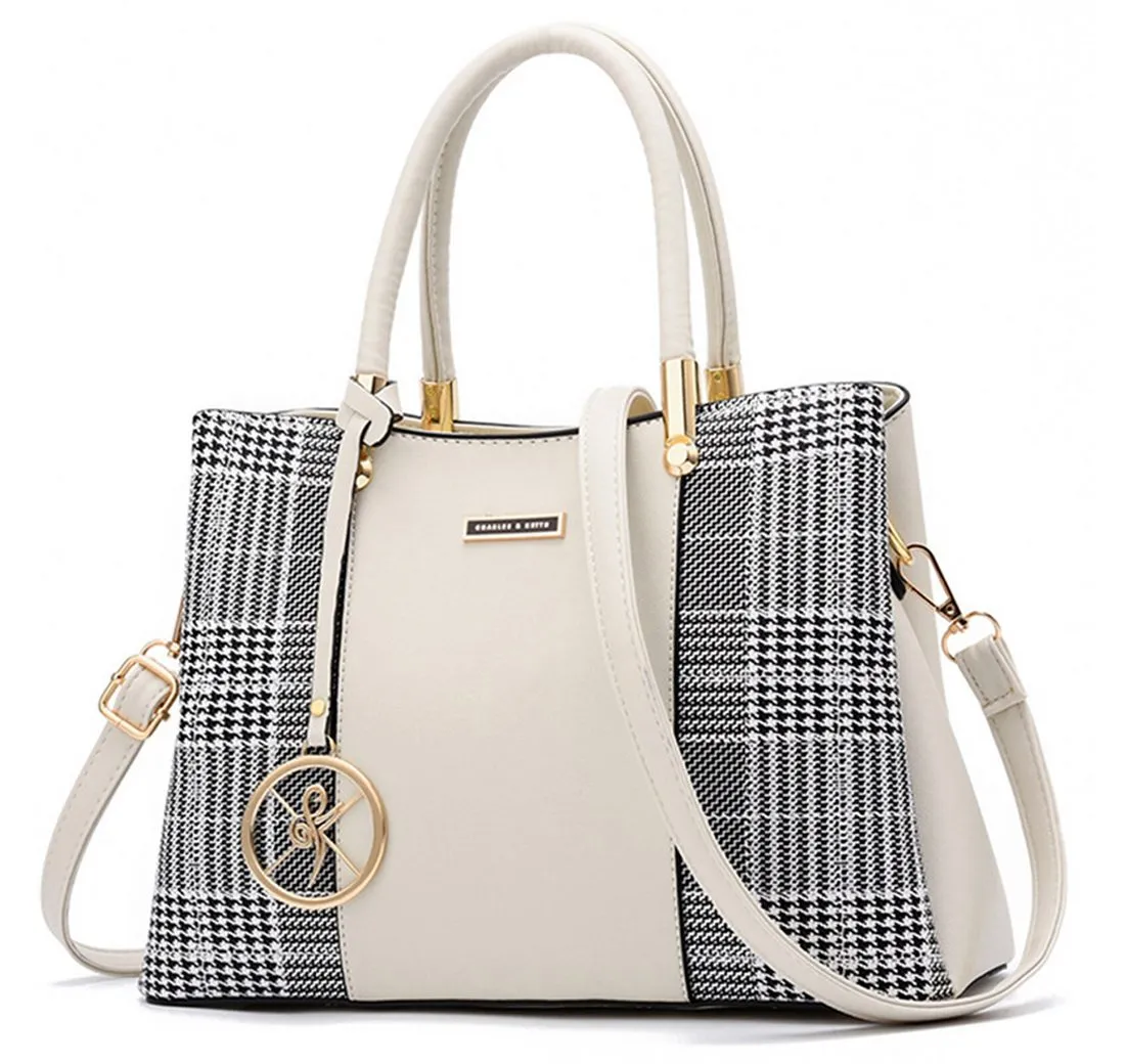 HAUSS SPOLE Henkeltasche Henkeltasche Umhängetasche Handtasche Tragetasche Aktentasche (Schultertasche Arbeitstasche Messenger-Tasche Top Griff Schultergurt, Freizeittasche, Unitasche, Bürotasche, Kunstleder), für Frau Frauen Jungen Freizeit Arbeit Business Schule Büro Reisen usw