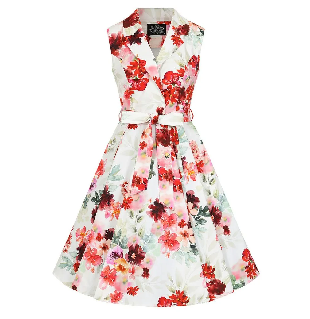 HEARTS & ROSES LONDON A-Linien-Kleid Adelyn Floral Retro Vintage Fit-N-Flare 50er