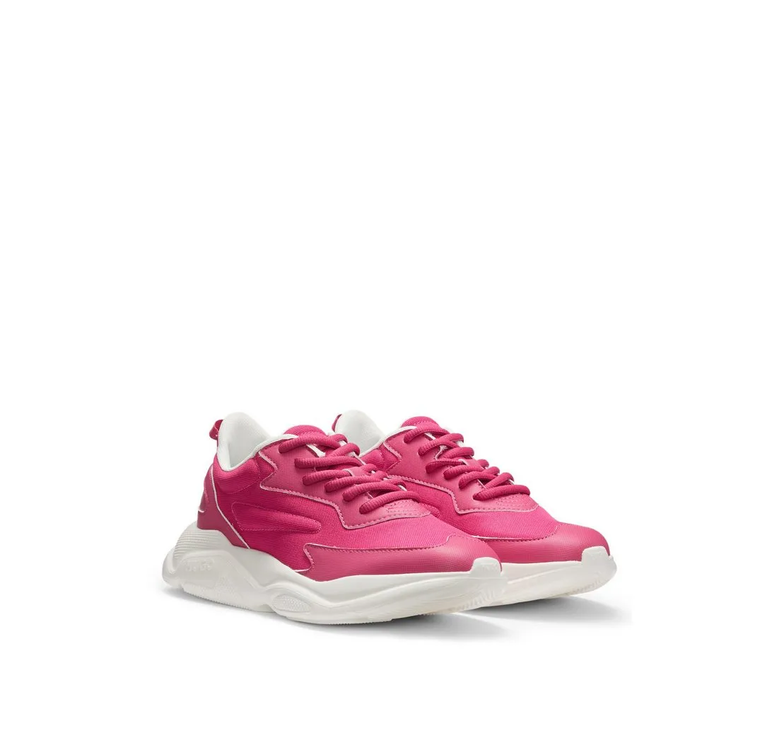 HUGO Leon_Runn Sneaker, Schnürschuh, Halbschuh, Freizeitschuh, HUGO Schriftzug an der Ferse