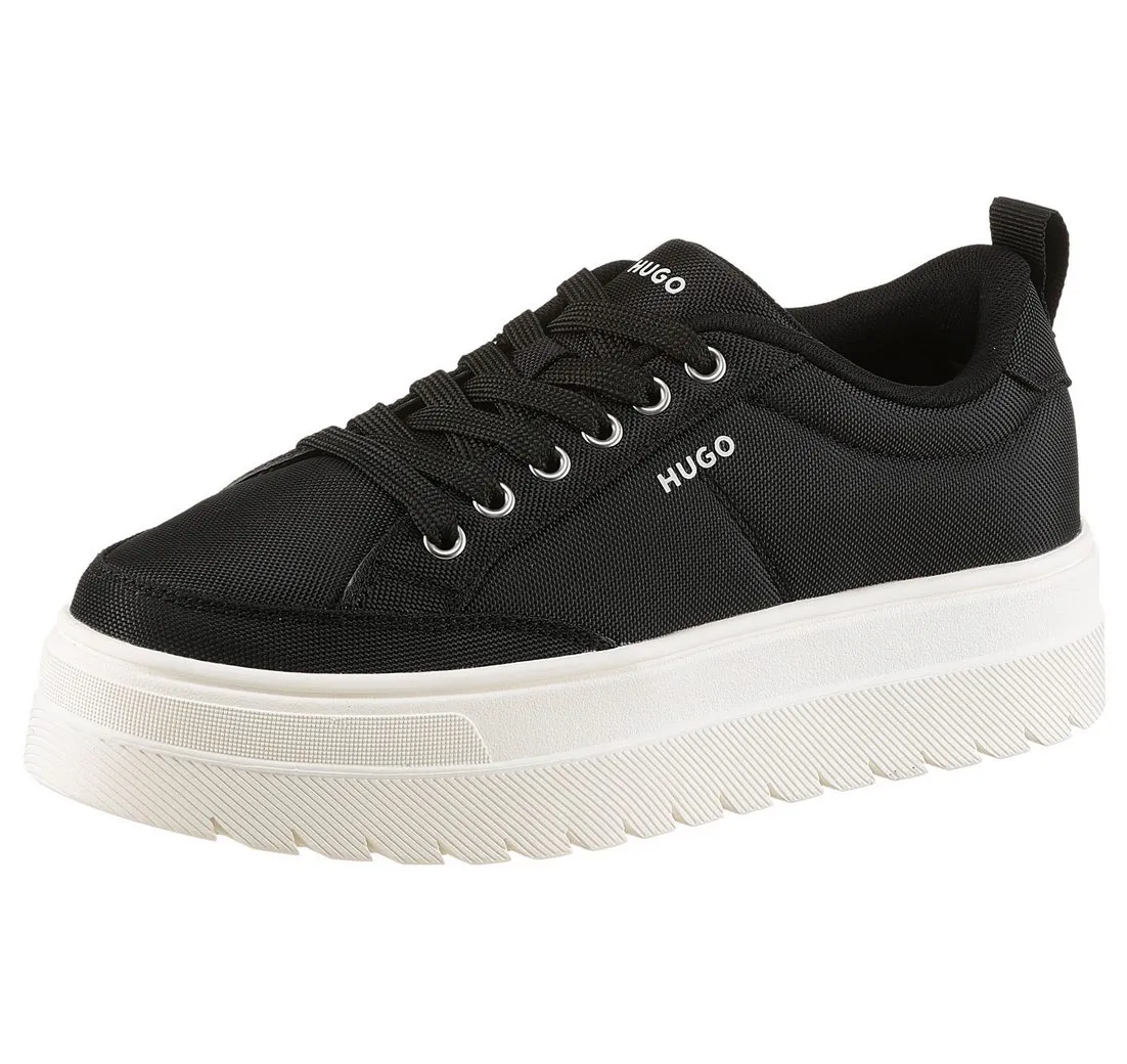 HUGO Lyssa Tenn Plateausneaker Halbschuh, Freizeitschuh, Schnürschuh mit weichem Schaftrand