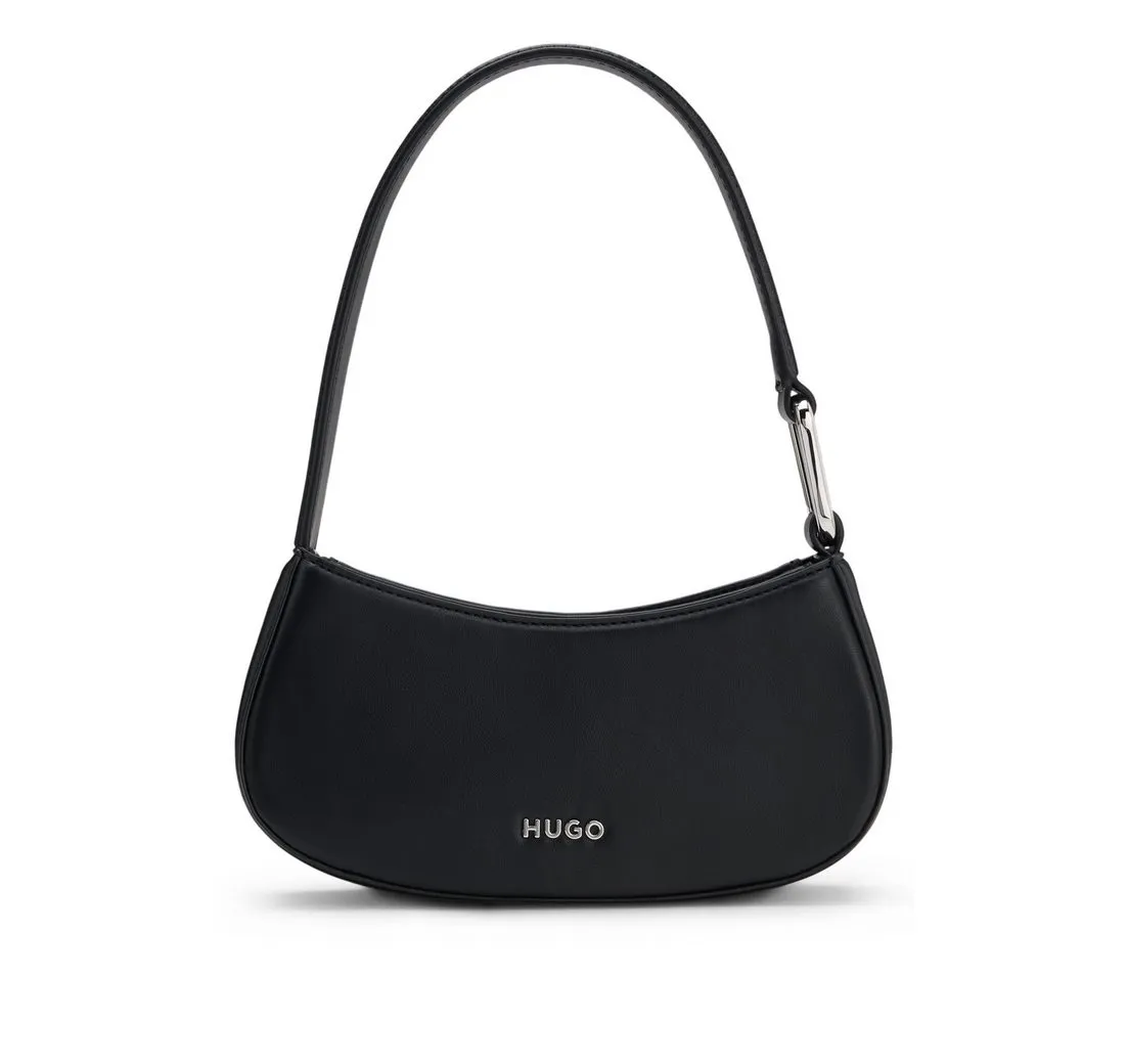 HUGO Schultertasche Terrah_Hobo, Damen Handtasche, Umhängetasche, kleine Schultertasche mit Logo