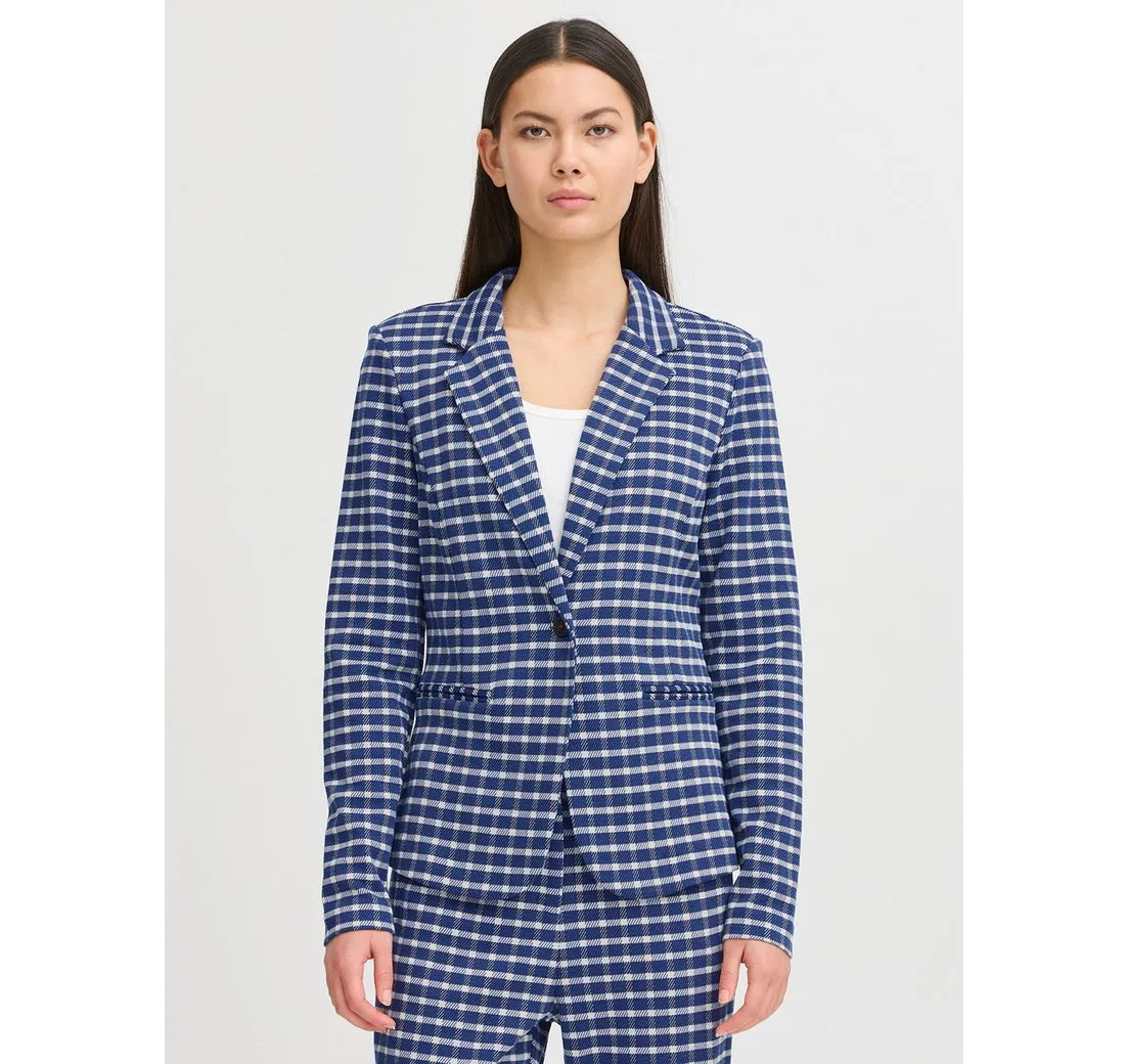 ICHI Kurzblazer KATE (1-tlg) Plain/ohne Details