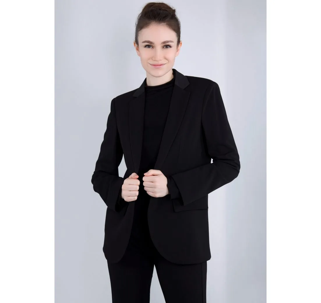 IMPERIAL Longblazer mit Satindetails und Stretch