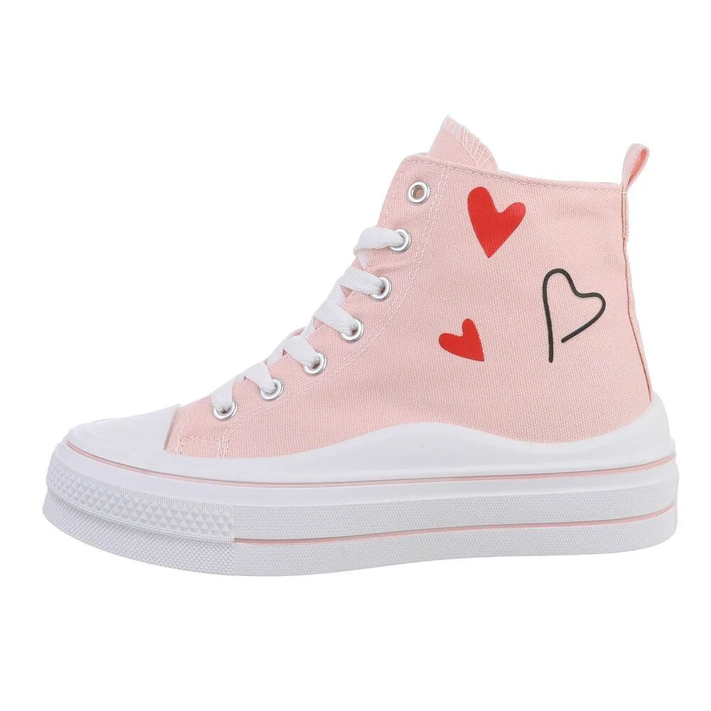 ITAL-DESIGN Damen High-Top Freizeit Sneakerboots (82285501) Flach Sneakers High in Rosa