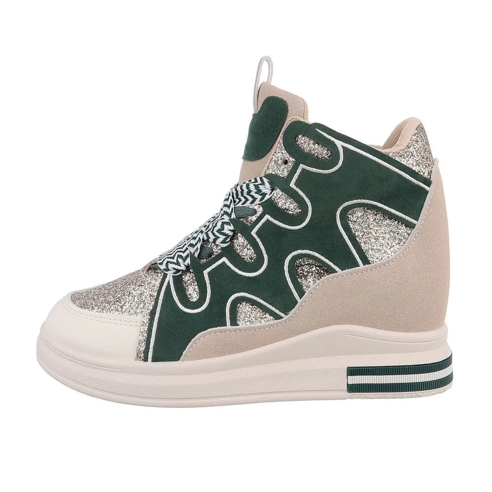 ITAL-DESIGN Damen High-Top Freizeit Sneakerboots (84463408) Keilabsatz/Wedge Sneakers High in Grün
