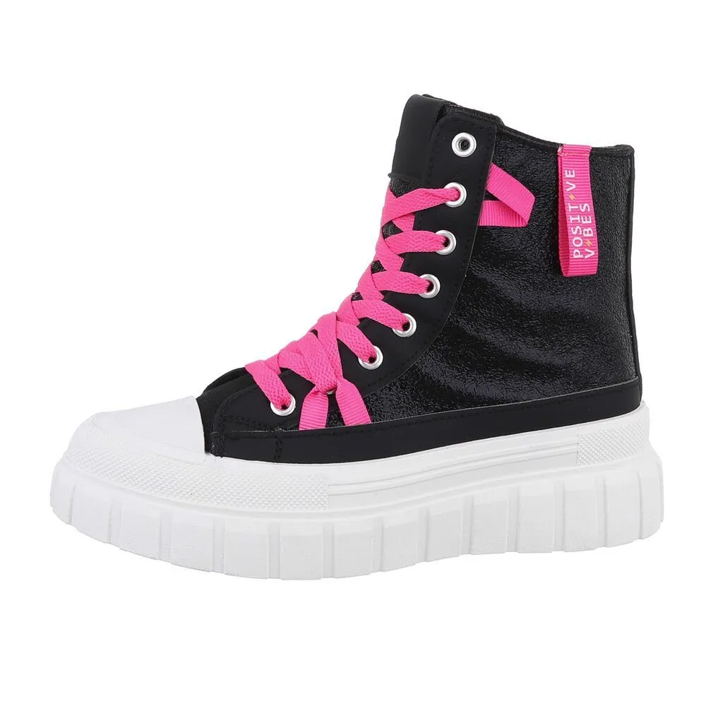 ITAL-DESIGN Damen High-Top Freizeit Sneakerboots (85255514) Flach Sneakers High in Schwarz