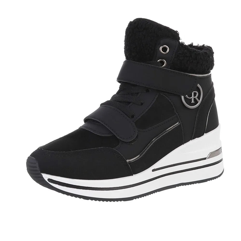 ITAL-DESIGN Damen High-Top Freizeit Sneakerboots (87118332) Keilabsatz/Wedge Sneakers High in Schwarz