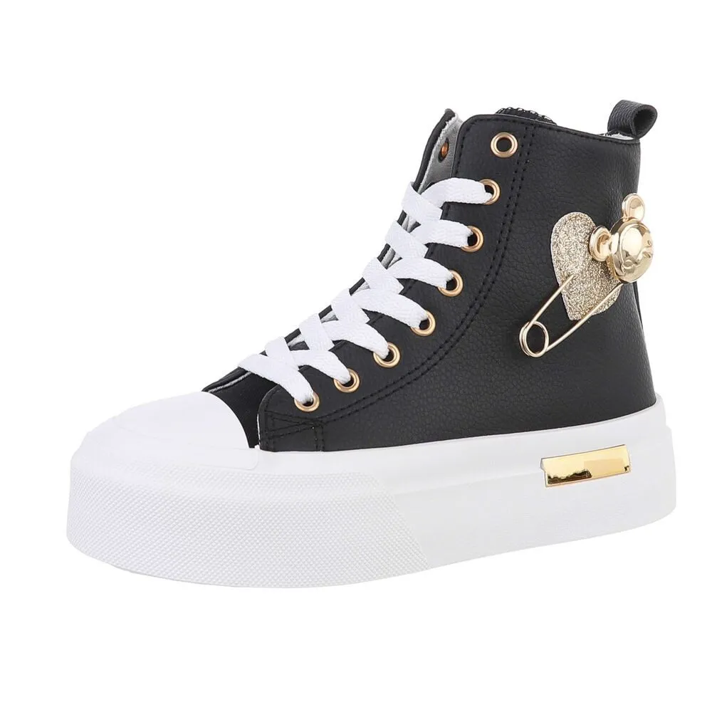 ITAL-DESIGN Damen High-Top Freizeit Sneakerboots (87214320) Flach Sneakers High in Schwarz