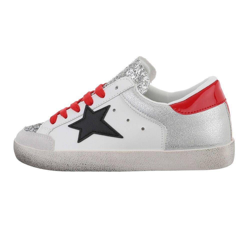 ITAL-DESIGN Damen Low-Top Freizeit Sneaker (73586707) Flach Sneakers Low in Weiß