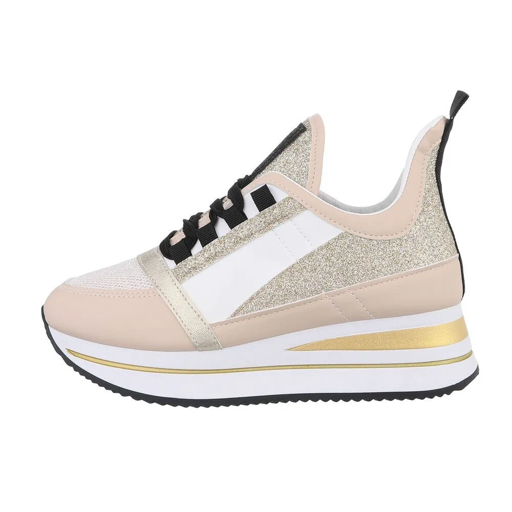 ITAL-DESIGN Damen Low-Top Freizeit Sneaker (84463362) Keilabsatz/Wedge Sneakers Low in Beige