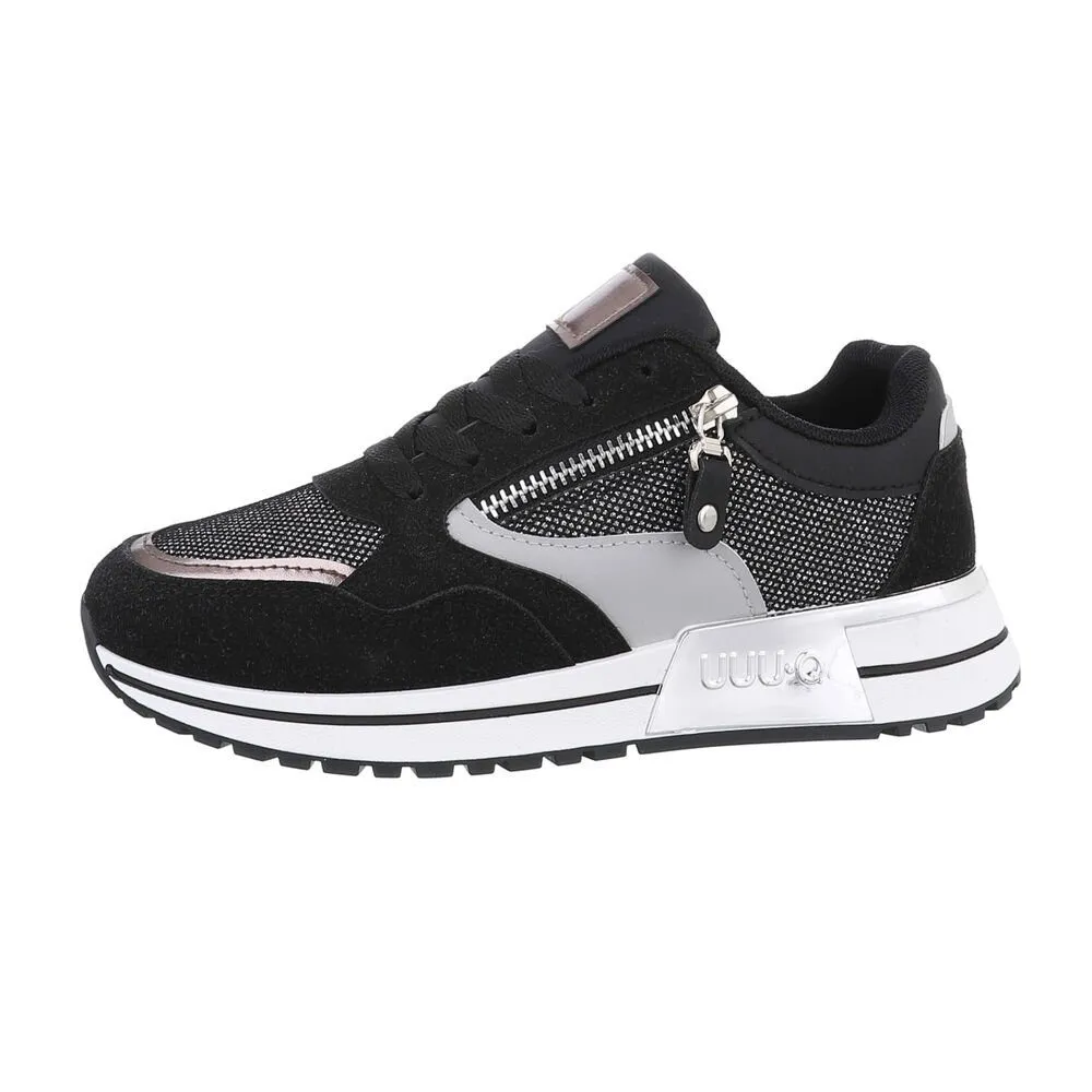 ITAL-DESIGN Damen Low-Top Freizeit Sneaker (85878174) Flach Sneakers Low in Schwarz
