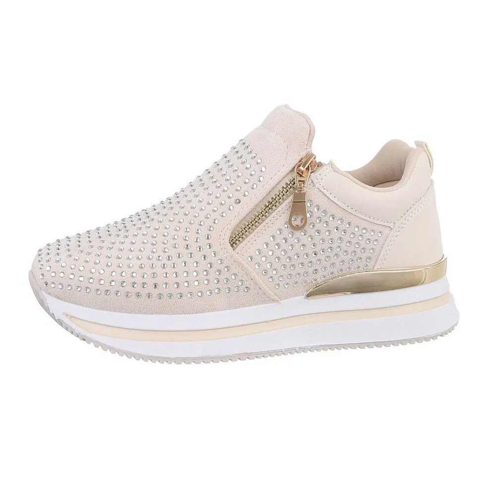 ITAL-DESIGN Damen Low-Top Freizeit Sneaker (86016697) Keilabsatz/Wedge Sneakers Low in Beige