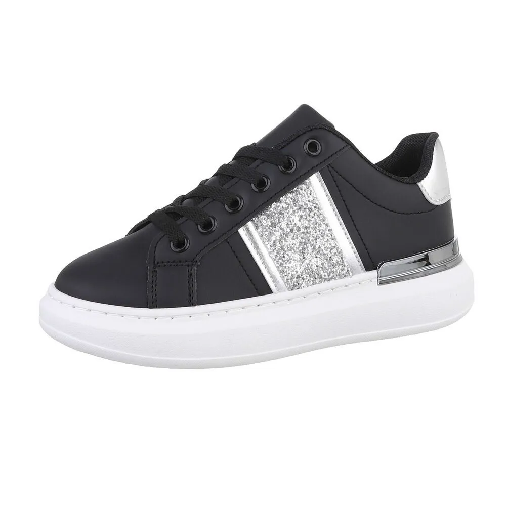 ITAL-DESIGN Damen Low-Top Freizeit Sneaker (86344948) Flach Sneakers Low in Schwarz