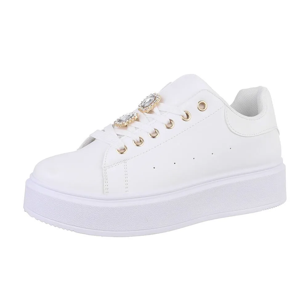 ITAL-DESIGN Damen Low-Top Freizeit Sneaker (86706299) Keilabsatz/Wedge Sneakers Low in Weiß