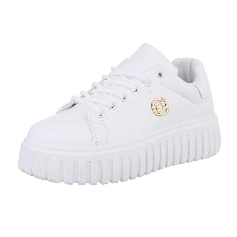 ITAL-DESIGN Damen Low-Top Freizeit Sneaker (87451840) Flach Sneakers Low in Weiß