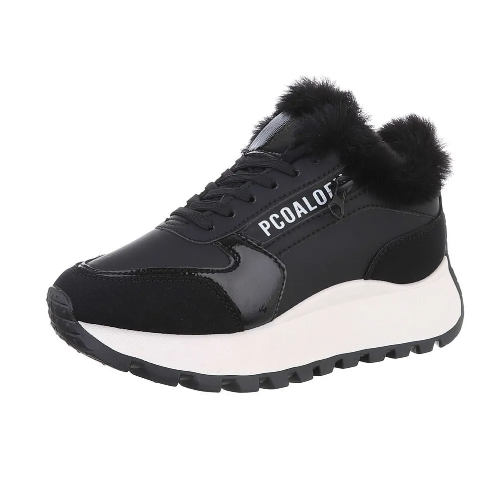 ITAL-DESIGN Damen Low-Top Freizeit Sneaker (87475177) Keilabsatz/Wedge Sneakers Low in Schwarz