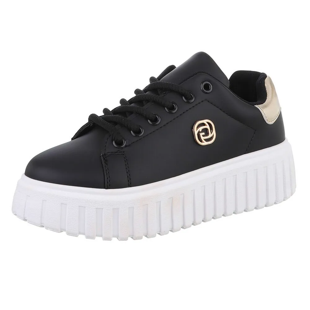 ITAL-DESIGN Damen Low-Top Freizeit Sneaker (88519213) Flach Sneakers Low in Schwarz