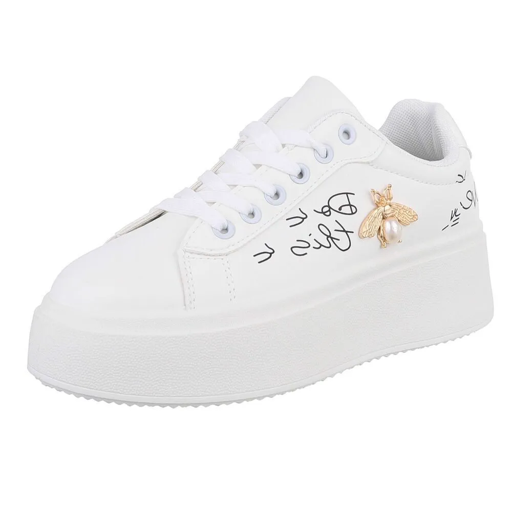 ITAL-DESIGN Damen Low-Top Freizeit Sneaker (88519351) Flach Sneakers Low in Weiß