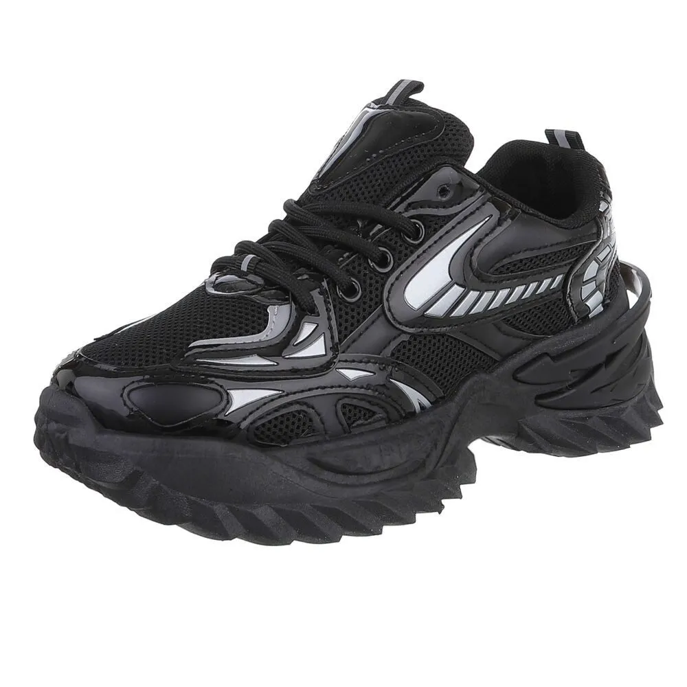 ITAL-DESIGN Damen Low-Top Freizeit Sneaker (88519538) Keilabsatz/Wedge Sneakers Low in Schwarz